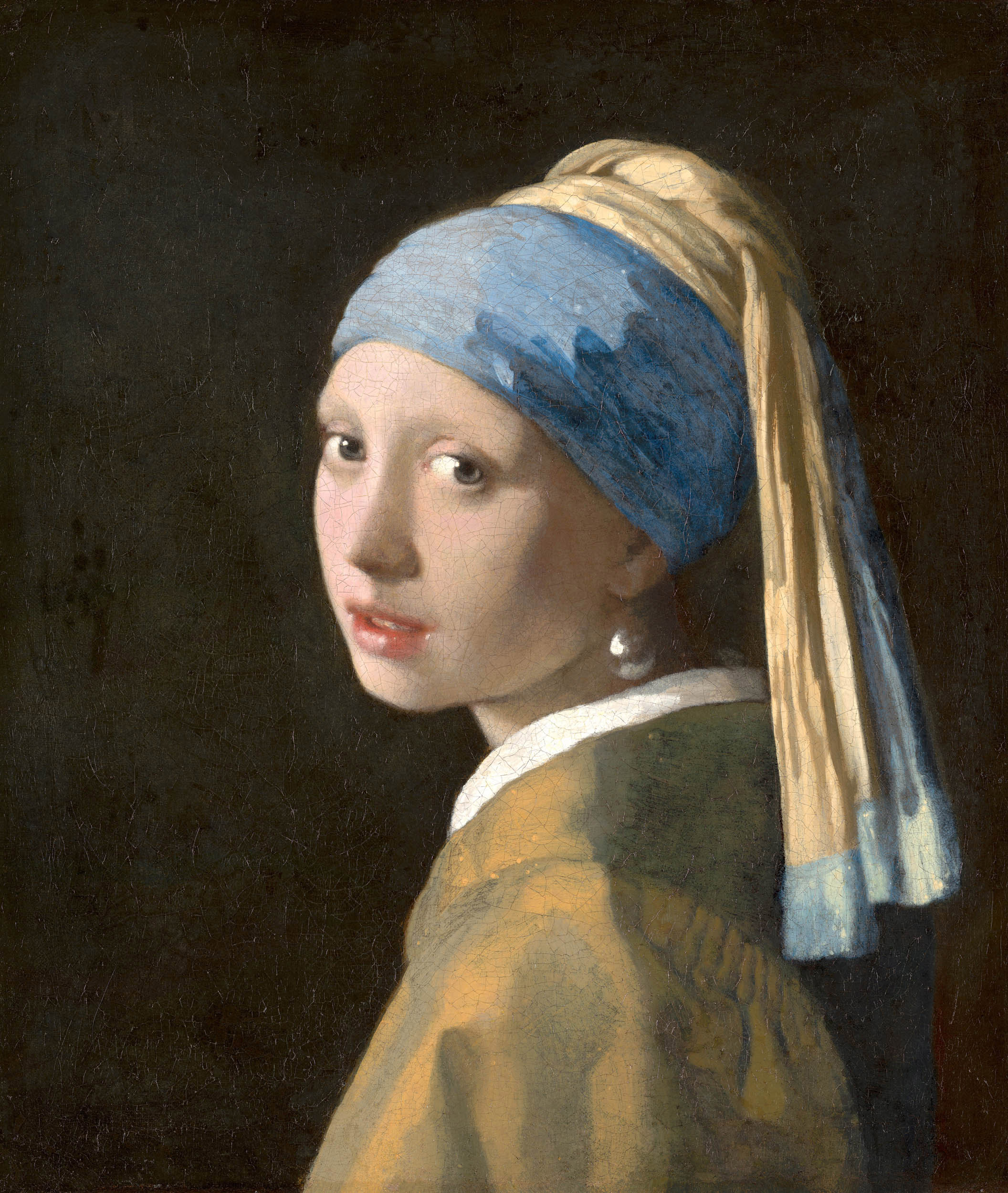 Vermeer's Girl with a Pearl Earring on display at the Mauritshuis in The Hague